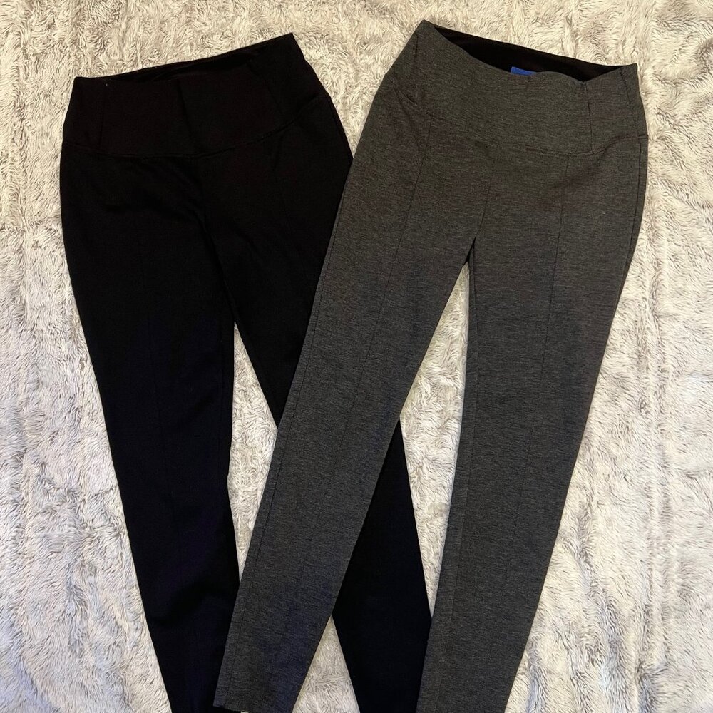 Lot of 2 Apt. 9 Thicker Leggings, Black and Grey